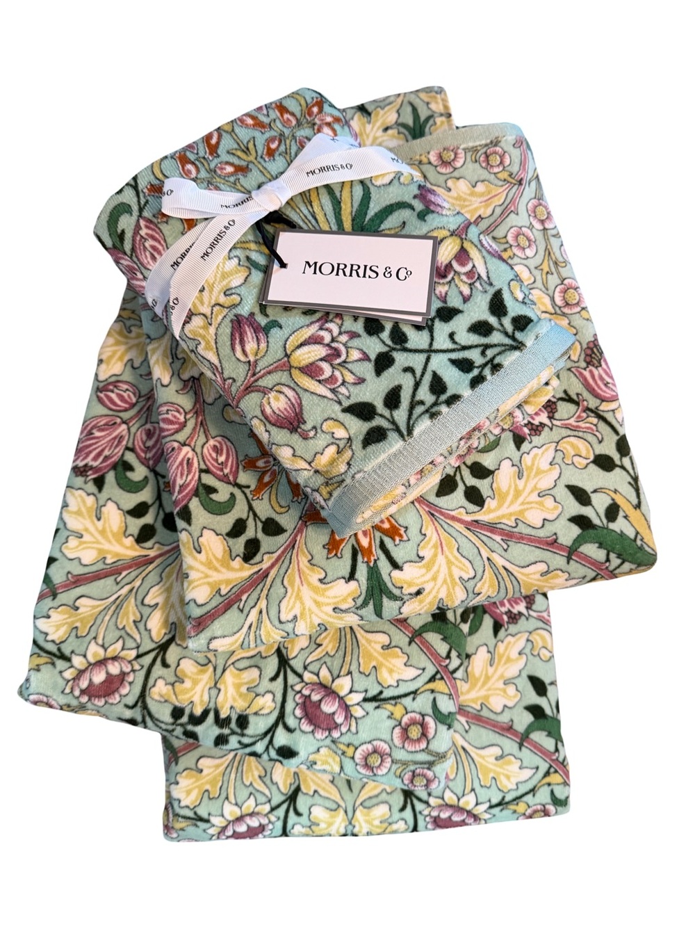 Morris & Co. NWT 5 Pc Set Botanical 3- Floral Cotton Bath Towels & 2 Hand Towels - Picture 10 of 11